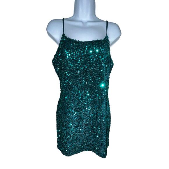 bp Dresses & Skirts - NWT BP. Night Out Green Sequin Camisole Dress – Size Large